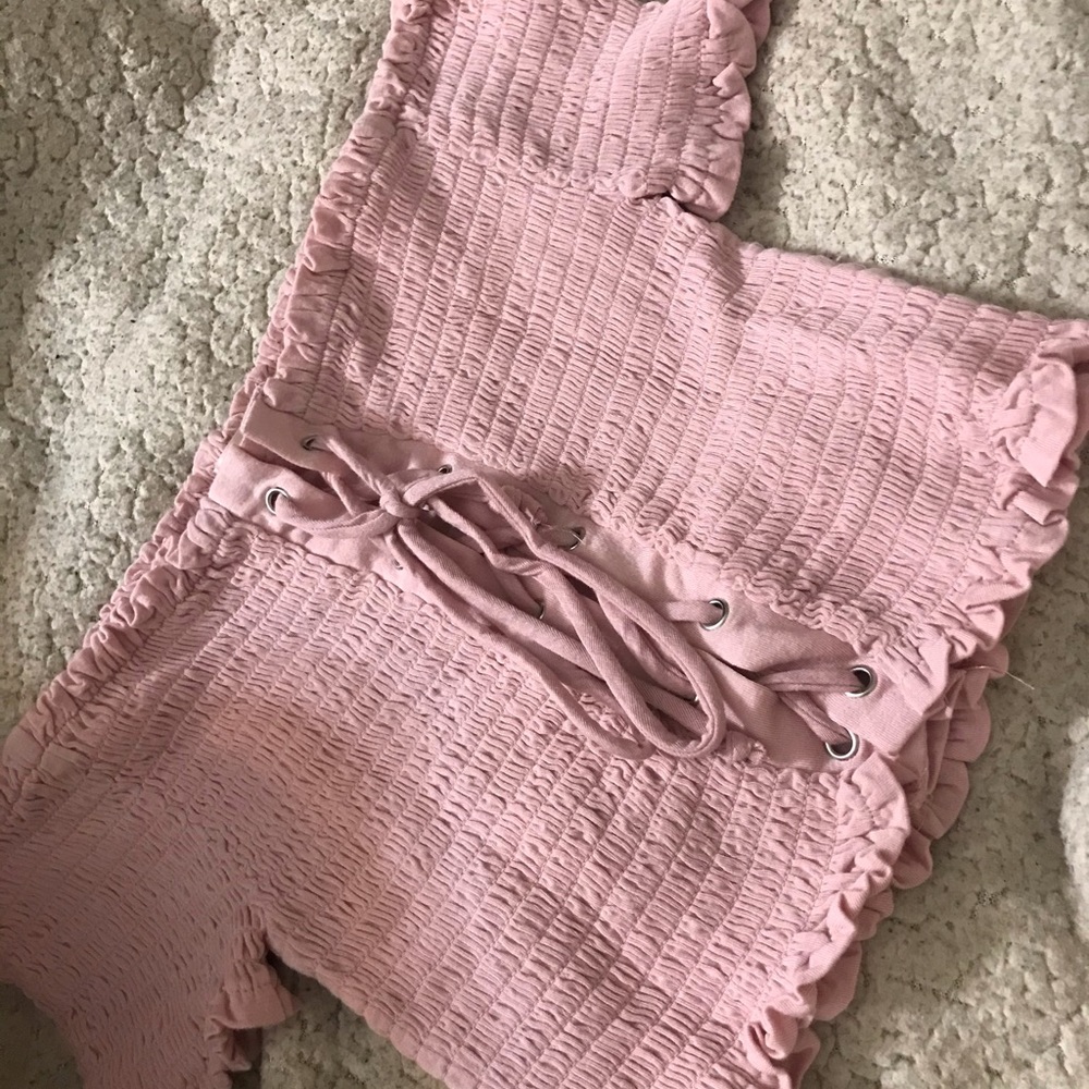 Off shoulder pink top